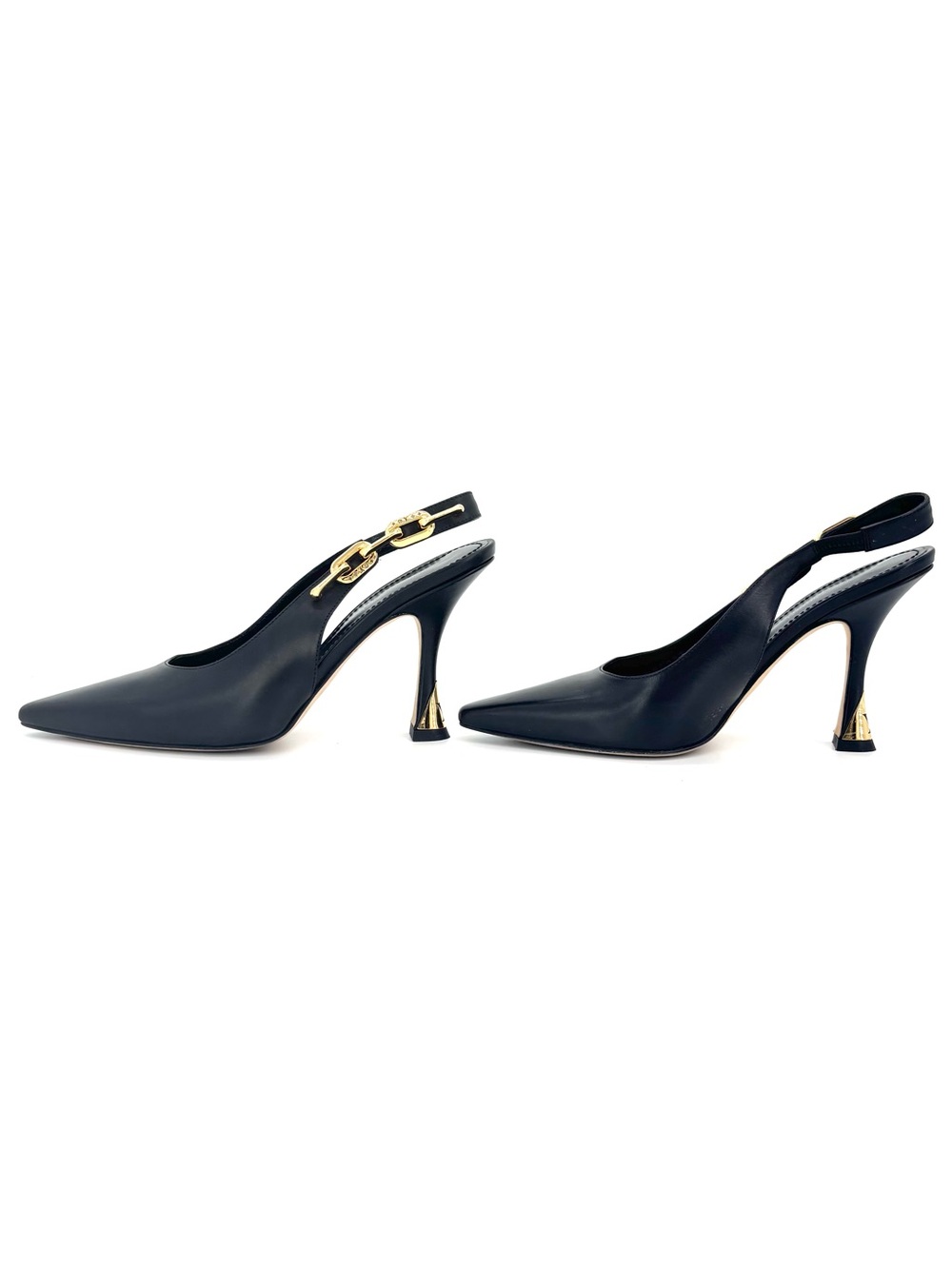 Louis Vuitton Sparkle Slingback Chain Monogram Pointed Toe Pumps 37 - Picture 5 of 10